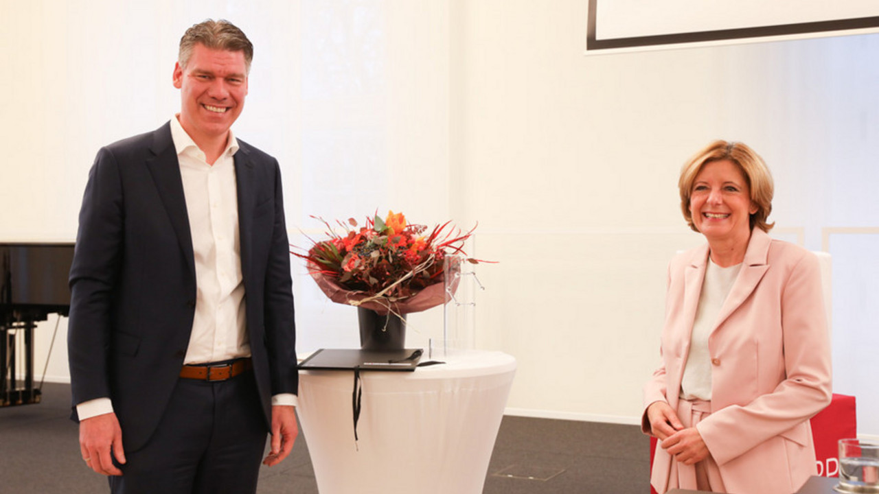 Ministerpräsidentin Malu Dreyer und Tim Berger